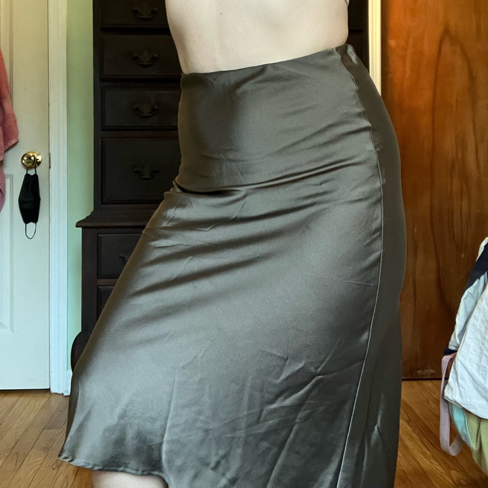 Mikey & Joey Satin Midi Skirt